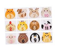 jojofuny 12 Pegatinas de Mes para Accesorios de Fotografía de Bebé Suministros para Recién Nacidos Etiquetas Decorativas Y Cómodas para de Baby Shower
