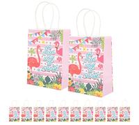 jojofuny 12 Piezas Pequeña Bolsa De Regalo De Graduación Bolsas De Golosinas De Flamenco Bolsas De Embalaje De Regalo Bolsas De Panadería De Flamencos Bolsa De Fiesta Hawai Pliegue Papel
