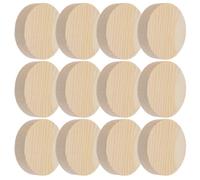 jojofuny 12 Piezas Piezas Redondas de Madera de Pino sin Terminar para Manualidades DIY Superficie Lisa y Textura Clara, Seguras para Creatividad y Decoración en Fiestas o Hogar