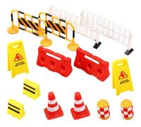 jojofuny 14 Conos De Tráfico De Juguete con Señales De Tráfico para Niños Plásticas Juego Educativo De Señales De Calle Miniatura para Aprender Reglas Y Simulación De Tránsito