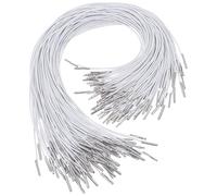 jojofuny 150 unidades de cordón elástico con púas y extremos metálicos de 35,5 cm (14") y 1,2 mm de grosor - Cuerda elástica para disfraces, máscaras, sombreros de fiesta, insignias para