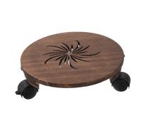 jojofuny 1juego Soporte Para Macetas De Madera Redondo Con Ruedas y Bandeja De Agua Para Plantas De Interior y Exteriores Base Móvil Resistente y Reutilizable