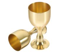 jojofuny 2 Copas de Latón Dorado para Vino Diseño Único y Duradero, Fáciles de Limpiar, Ideales para Uso Ceremonial y Religioso en Celebraciones Obsequios
