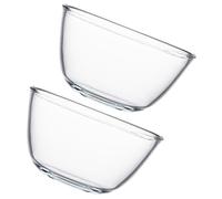 jojofuny 2 Cuencos de Vidrio Multifuncionales 500 Ml, Bol para Servir y Mezclar, Frutero de Cristal Transparente Base Antideslizante, Adecuado para Ensaladas, Postres y Cocina en Casa