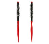 jojofuny 2 mini cepillos redondos para el cabello - Peine de viaje - Cepillo para secador de pelo que levanta las raíces - Peine rizador de cerdas de nailon para cabello corto y fino