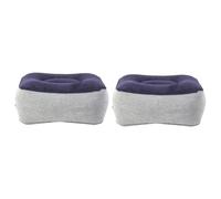 jojofuny 2 piezas Almohada Inflable para Viaje Reposapiés de PVC con Tejido Aterciopelado Cojín Reclinable para Piernas Soporte Ergonómico para y Tren Gris Azul Sin Herramienta de Inflado