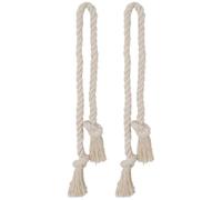 jojofuny 2 Piezas Cuerda de Cortina de Algodón Tejida a Abrazadera Retro | Sujeta Cortinas para Barras y Draperies, Uso Fácil, Combina Distintos Grosores, Detalle Vintage