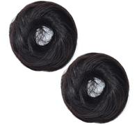 jojofuny 2 Piezas de Anillos Cabello Natural para Moños Postizo de Moño Sintético Flexible y Ajustable Accesorios para Peinados Diarios y Fitness Pelucas y Extensiones de Cabello