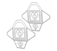 jojofuny 2 Piezas Heart Envelope Metal Cutting Dies Carbon Steel Precision Crafting DIY Scrapbooking Card Making Stencils For Albums And Paper Crafts