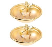 jojofuny 2 Piezas Lámpara de Aceite para Templo Ajustable Lámpara Tradicional de Aleación para Rituales de Manteca con Mecha para Altar Interior y Meditación