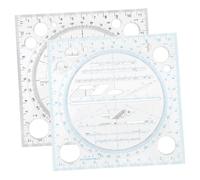 jojofuny 2 Piezas Plantillas de Dibujo Multifuncionales Regla Geométrica para Diseño Artístico y Arquitectónico de Medición Precisas para Dibujo Técnico y