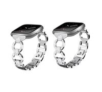 jojofuny 2 Piezas plata soberana reloj de acero inoxidable pijamas para camisón plateados extrañar pulsera bandas para mujeres diamante banda de reloj para banda para mirar Correa