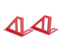 jojofuny 2 Piezas Regla Triangular de Aleación de Aluminio Rojo para Carpintería Soporte de Marcado de Precisión y Diseño Ligero Adecuado para Renovación del Hogar