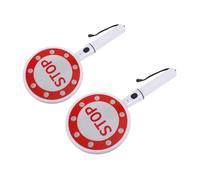 jojofuny 2 Piezas Señal de Stop Portátil de Plástico Luces LED Intermitentes, Letrero de Doble Cara para Guía de Tráfico y Estacionamientos, Fácil de Usar para Vehículos y Peatones