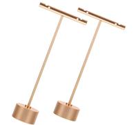 jojofuny 2 piezas Soporte Joyería Metálico T para Exhibidor Pendientes y Organizador Colgante con Base Redonda Dorada para Collar y Pulsera