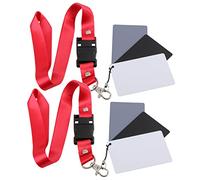 jojofuny 2 Piezas Tarjeta De Colores para Fotografía Tarjeta De Balance De Blancos con Cordón para Comprobador De Película Estudio