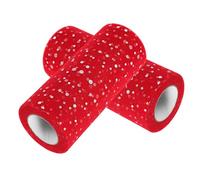 jojofuny 2 Rollos de Tela de Tul con Lentejuelas Rojas de Poliéster para Uso Versátil en Fiestas y Bailes Diseño Brillante y Elegante