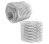 jojofuny 2 Rollos Protector de Canalones de Aluminio Malla Metálica Resistente para Filtro de Lluvia Cubierta Guardián para Canaletas del Techo Protección Duradera contra Obstrucciones