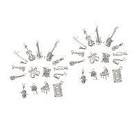 jojofuny 2 Series Encantos De Instrumentos Encantos De Violín Alfileres De Música Cuentas Para Hacer Joyas Instrumento De Nota Musical Acero Encantos Musicales Silver Aleación 15 Piezas*2