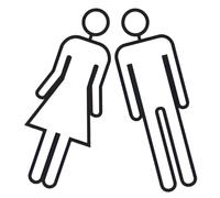 jojofuny 2 Unidades de Letreros Autoadhesivos para Puertas de Baño en Acrílico Negro Unisex Ideales para Aseos en Restaurantes y Oficinas