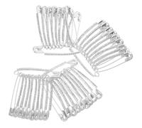 jojofuny 20 Piezas Imperdibles de Seguridad Plateados con Circonita para Mujer, Diseño Elegante en Hierro, Broche Portátil y Seguro para Vestidos y Bufandas