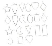jojofuny 20 Piezas Modelo de colgante giratorio hueco colgante de bisel con espalda abierta largo geométrico clasificado Colgantes de joyas colgantes decorativos aleación Plata