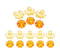 jojofuny 20 Unidades Relleno de Jarrón de Otoño Cuentas Flotantes de Resina Naranja en Forma de Calabaza y Hojas de Arce para Decoración Festiva y Centros de Mesa de Acción de Gracias