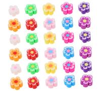 jojofuny 200 Piezas Blossom Polymer Clay Beads Charms Floral Connectors For Earrings Bracelet Necklace DIY Jewelry Making Accessories For