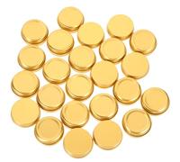 jojofuny 24 Latas Metálicas Pequeñas de Aluminio Tapa de Rosca Envases para Cosméticos y Especias Tarros Redondos de 15Ml para Velas Aromáticas y Manualidades Color Dorado Multiusos