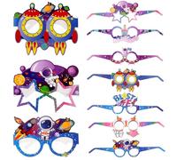 jojofuny 24 Piezas de Gafas de Papel Astronauta para Fiestas Espaciales, Accesorio Práctico y Portátil Adecuado para Decoración de Eventos Temáticos