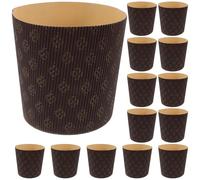 jojofuny 25 Cápsulas de Papel para Hornear Panettone de 4 Pulgadas Moldes de Papel Antigrasa para Cupcakes y Muffins Color Marrón Café Paquete de 25 Unidades para Repostería y Panadería