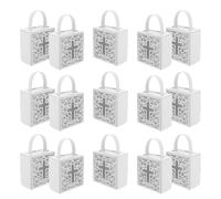 jojofuny 25 Piezas 25 Cajas con Asa en Forma de Cruz Hueca para Regalos de Iglesia, Bolsas para Dulces y Recuerdos de Bautizo, Comunión y Bodas, Suministros para Fiestas Religiosas