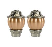jojofuny 2piezas Remates de Varilla para Cortina Tapas Decorativas de Calabaza Resina Dorada Extremos Antióxido para Barra de Cortina Hogar y Oficina