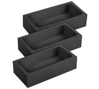 jojofuny 3 Crisoles de Grafito Cuadrados para Fundición de Metales, Molde para Lingotes 100x50x25 Mm, Alta Pureza, Resistente a Altas Temperaturas, para Horno de Fundición y Almacenamiento