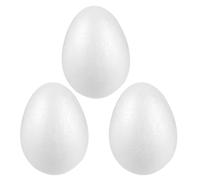jojofuny 3 huevos de espuma de poliestireno macizo falsos para manualidades, ideales para pintar, pintar, hacer manualidades en Navidad, Halloween, Pascua, fiestas y como recuerdo de