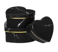 jojofuny 3 Piezas Caja De En Forma De Corazón Ducha Con Acuerdo Corazones Decoración Favor Rosa Flor Cajas Pequeñas A Él Fiesta Ramo Ceremonia Compromiso Lámina De Cobre Black