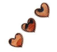 jojofuny 3piezas Correa De Reloj De Silicona Tachuelas Decorativas Forma De Corazón De Diseño De Leopardo Para Personalizar Tu Estilo