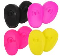 jojofuny 4 Pares de Protectores de Oídos de Silicona Resistentes al Agua Calor para Teñir el Cabello Orejeras para Salón en Colores Negro Morado Amarillo y Rosa Fucsia Accesorios