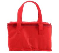 jojofuny 4 Piezas Bolsa Térmica Plegable para Fiambrera, No Tejida, Roja | Diseño Tridimensional Dos Asas, Resistente a Derrames, para Oficina, Picnic y Comida para Llevar