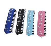 jojofuny 4 Piezas Estuche Bolsa Plano Pencil Case pencilcase Bolso de la Pluma de los Estudiantes cartuchera Bolso para bolígrafos con Estampado de Piano Tela Oxford