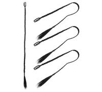 jojofuny 4 Piezas Extensión de Cabello Trenzado de Clip, Fibras de Alta Temperatura, Diseño Flexible y Amigable la Piel para Mujeres, Coleta Postiza Natural Negra