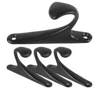 jojofuny 4 Piezas Gancho de Montaje en Pared Vintage de Aleación de Aluminio, Negro, 301, Doble Orificio, Gancho para Abrigo y Sombrero, Fácil Instalación, Resistente al Desgaste, Ahorra