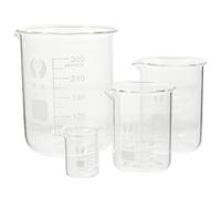 jojofuny 4 Piezas Juego de Vasos de Precipitados de Vidrio para Laboratorio Escala Clara y Diseño Resistente, Capacidad 100 Ml Adecuado para Educación y Química