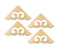 jojofuny 4 Piezas Protectores de Esquinas de Caja Cobre Vintage, Cantoneras Metálicas Triangulares para Cajas de Madera y Joyeros, Uso Versátil