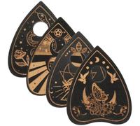 jojofuny 4 Piezas Soporte de Tarot de Madera, Bandeja de Tarot Rectangular, Negro, de Álamo, para Exhibición en Escritorio y Decoración de Habitación, para Principiantes en Brujería