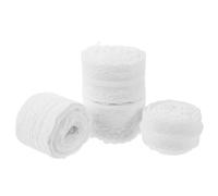 jojofuny 4 rollos Cinta de Encaje Bordada Blanca para Decoración y Manualidades de Metros para Ropa Envoltura de Regalos y Accesorios DIY