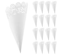 jojofuny 40 Conos de Papel Calado para Bodas y Fiestas Porta Confeti de Pétalos Conos Pequeños para Decoración de Cumpleaños y Ceremonias Set de 40 Unidades para Eventos