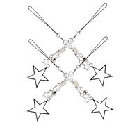 jojofuny 4piezas Charm para Teléfono Móvil de Estrellas Cadena para Celular Correa para Cámara Digital Llavero para Bolso
