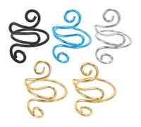 jojofuny 5 Piezas Anillo de Crochet para Dedos Anillo de Tensión de Crochet Mixto Color Guía de Hilo para Tejer para Manualidades Color Aleatorio