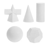 jojofuny 5 Piezas de Modelos Geométricos de Resina para Boceto Utilería 3D Esfera Cilindro Cono Dodecaedro y Pirámide Herramienta Práctica para Dibujo y Decoración Educativa